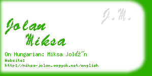jolan miksa business card